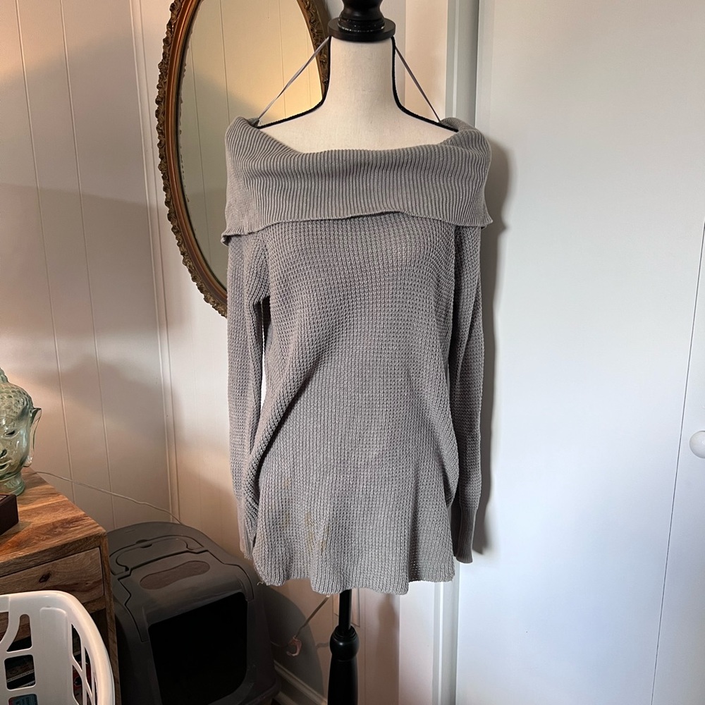 Off the shoulder knit sweater